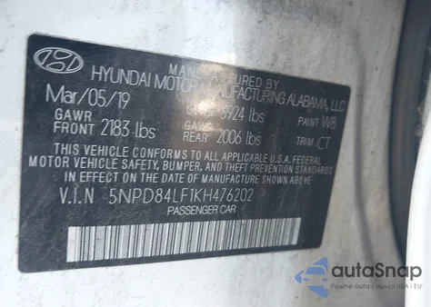 2019 Hyundai Elantra Sel from USA, damaged, VIN 5NPD84LF1KH476202